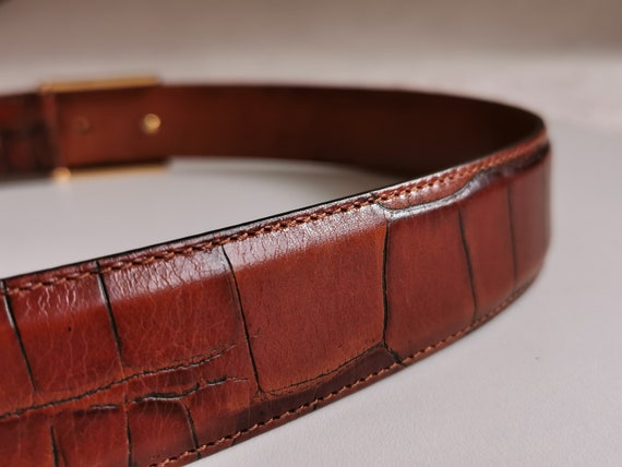 Ceinture En Cuir Vintage JOOP! Noire à Boucle Cloutée - Taille M (4cm)
