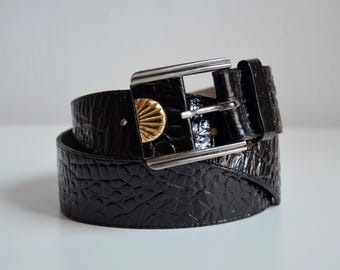 Vintage Kudos Canada Belt Crocodile Leather W Brass - Etsy display picture 2