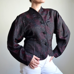 Vintage jaren 80 LIBERTY-blazer, gebloemd jack met pofmouwen, maat M