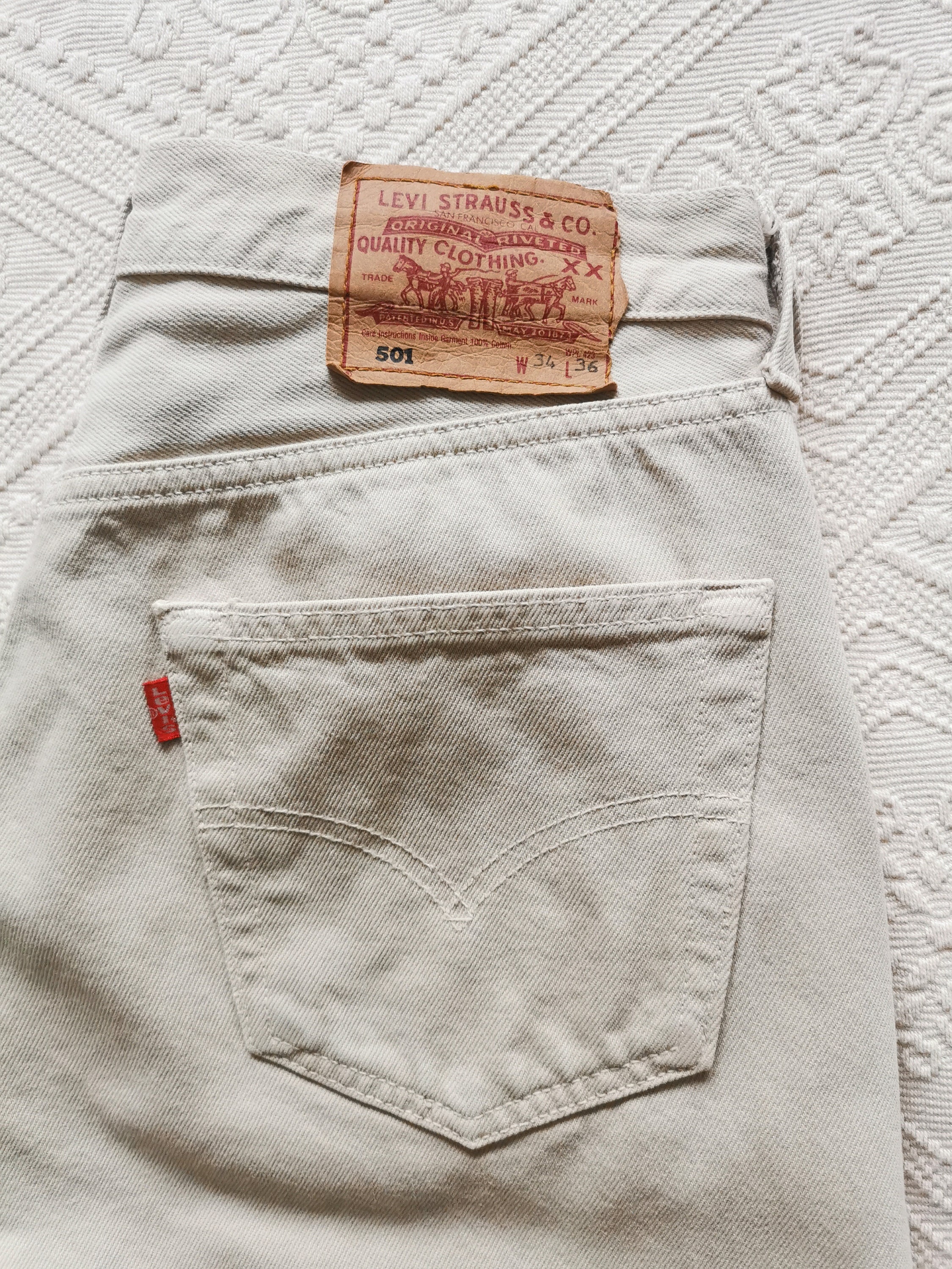 Vintage 90's Beige Levi's 501 Jeans High Waist | Etsy