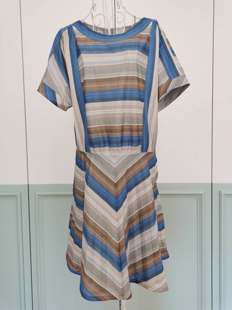70’s Fortuny Pleated Chevron Bow Dress Maxi by A J Bari