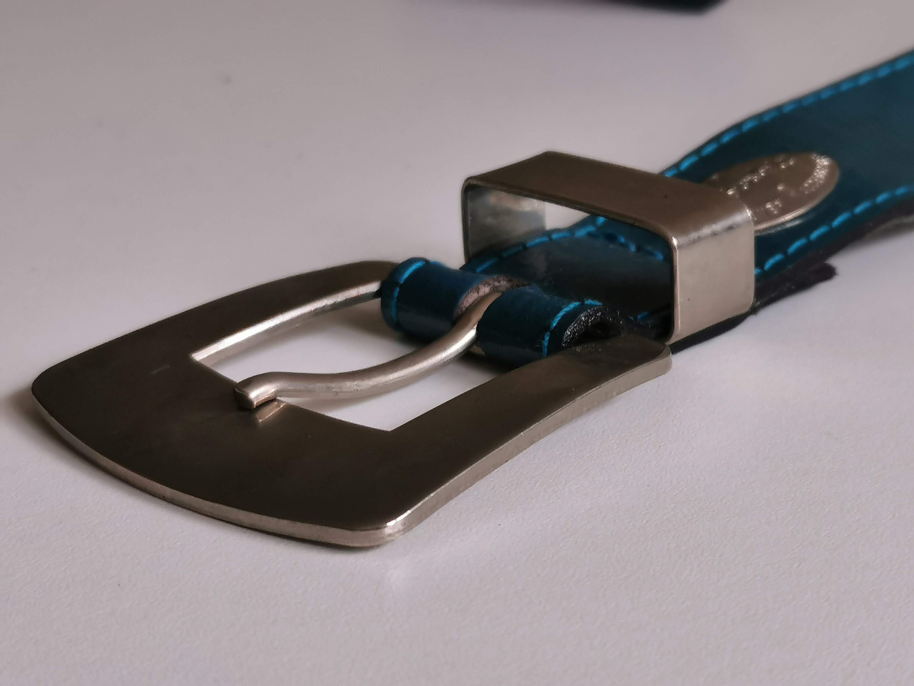 Vintage Y2K Teal Blue Patent Leather Belt, Silver Buckle - Etsy