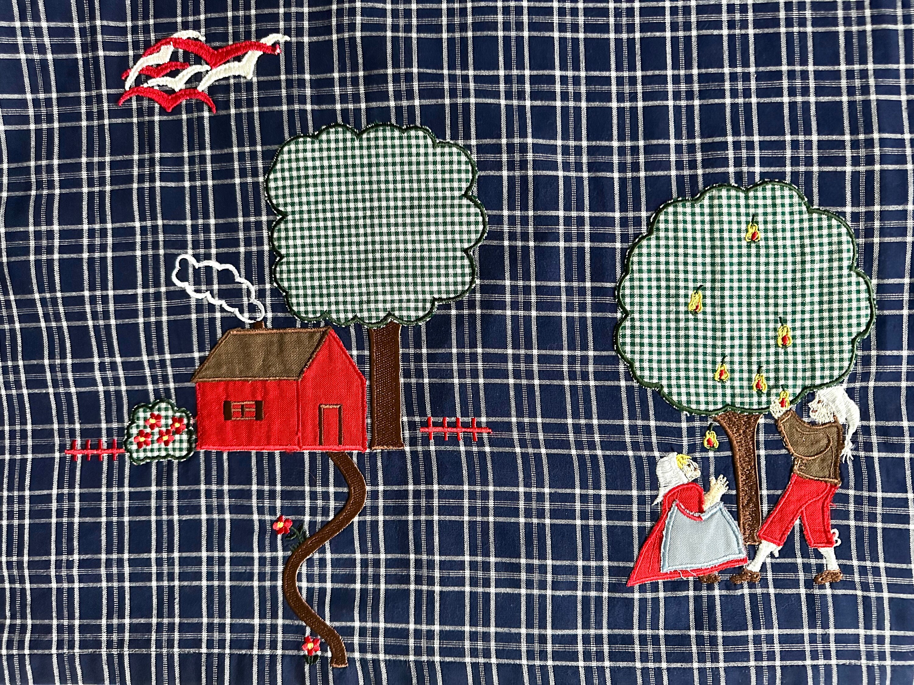Austrian Patterns Retro Vintage 80s Austrian Folk Dress With Puff Sleeves, Scenery Peasant ...