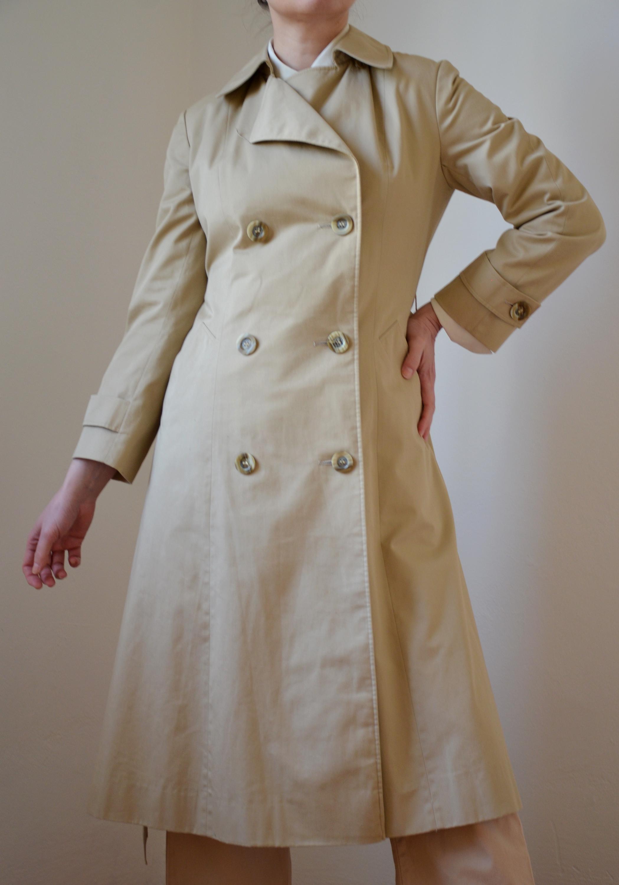 Vintage Aquascutum Trench Coat, Women's Beige Double Breasted
