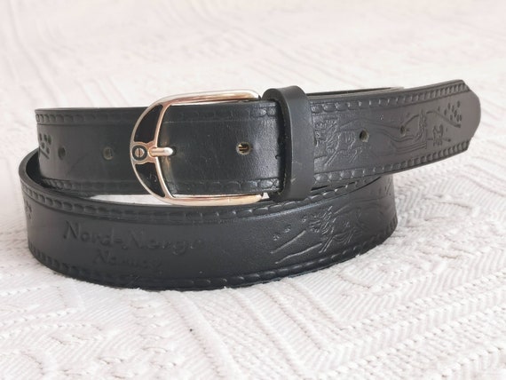 Nude Belt Tooled Beige Leather Belt Real Leather Belt Genuine Leather Belt Women/'s High Waist Belt Vintage 90/'s Stamped Leather Belt