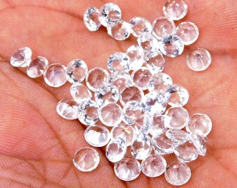 Wholesale Lot of 4mm Round Faceted Natural White Topaz Loose Calibrated Gemstone 