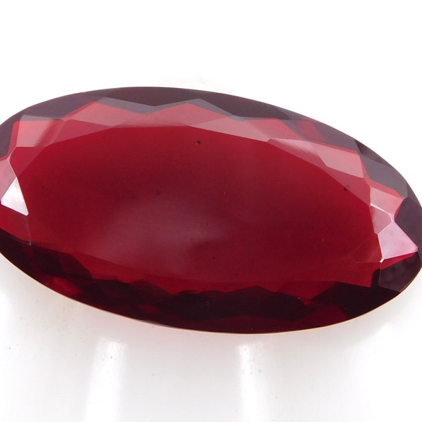 48X25 MM Red Garnet Oval Cut Loose Gemstone, Faceted Garnet Handmade Stone For Pendant Making Size Stone 78 Cts P-982