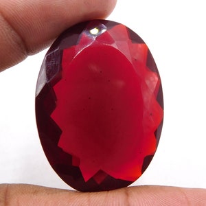 30x40 MM Red Garnet Oval Cut Loose Gemstone, Faceted Oval Garnet Stone, Lab Created Oval Garnet For Pendant Making Size Stone 83 Cts P-984