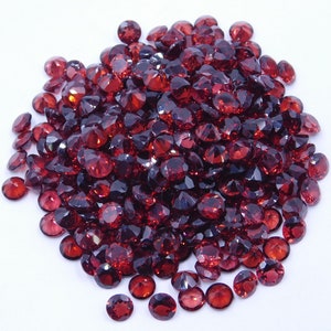 5 MM Natural Garnet Round Cut Lot Loose Gemstone, Faceted Handmade Garnet Cut Stone For All Jewelry Making Size Wholesale Lot C-1986