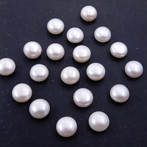 7 MM Natural Pearl Round Cab Loose Gemstone, Round Pearl Cab Jewelry Making Stone, Handmade Freshwater Pearl Round Cab Stone P-2194