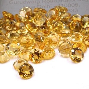 6 MM Natural Citrine Round Cut Lot Loose Gemstone, Handmade Round Citrine Cut Stone, Faceted Citrine For All Jewelry Making P-131