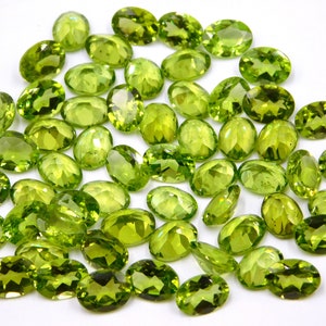 Natural Peridot Oval Cut Lot Loose Gemstone, 6x8 MM Faceted Peridot Oval Cut Stone, Handmade Peridot Oval Stone For Jewelry Making P-2283