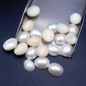 9x11 MM Natural Freshwater Pearl Oval Cab Lot Loose Gemstone, Pearl Oval Cabochon Handmade Gemstone For Jewelry Making Pearl Stone P-3136