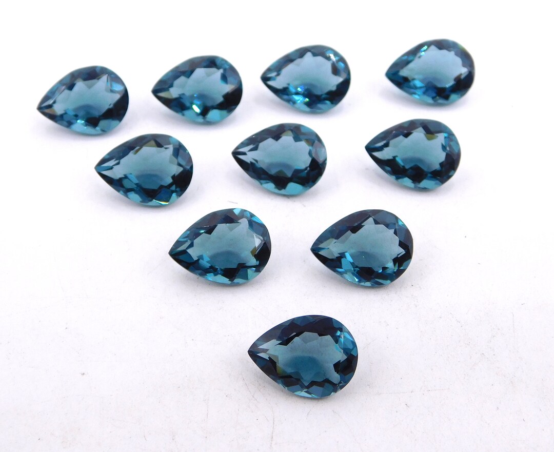 12x16 MM London Blue Topaz Pear Cut Loose Gemstone,faceted Blue Topaz