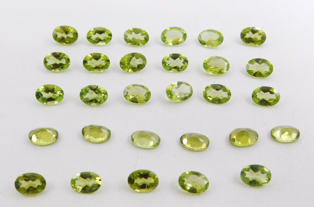 Natural Peridot Oval Cut Loose Gemstone, Faceted Peridot Cut Stone ...
