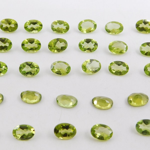 Natural Peridot Oval Cut Loose Gemstone, Faceted Peridot Cut Stone, Handmade Peridot Oval Cut Size 6X4 MM & 5X7 MM For Jewelry Making P-567