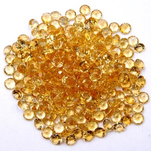 5 MM Natural Citrine Round Cut Lot Loose Gemstone, Handmade Round Citrine Cut Stone, Faceted Round Citrine For All Jewelry Making P-2833