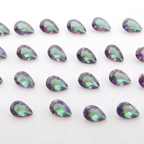 5X7 MM Natural Mystic Topaz Pear Cut Lot Loose Gemstone, Faceted Mystic Topaz Stone, Handmade Mystic Topaz For Jewelry Making Stone P-371