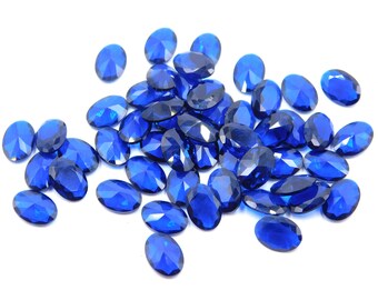 Labor erstellt Nano Blauer Saphir Oval Cut Lose Edelstein, 5 x 7 MM Facettierter Oval Blauer Saphir handgemachte Edelstein Für Schmuckherstellung Stein P-3081