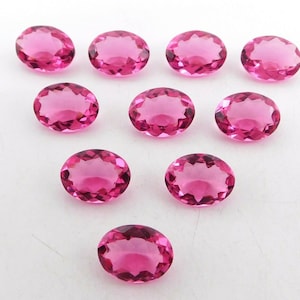 12X16 MM Lab Created Pink Tourmaline Oval Cut Loose Gemstone, Faceted Tourmaline Stone, Handmade Tourmaline For Jewelry Making Stone P-661