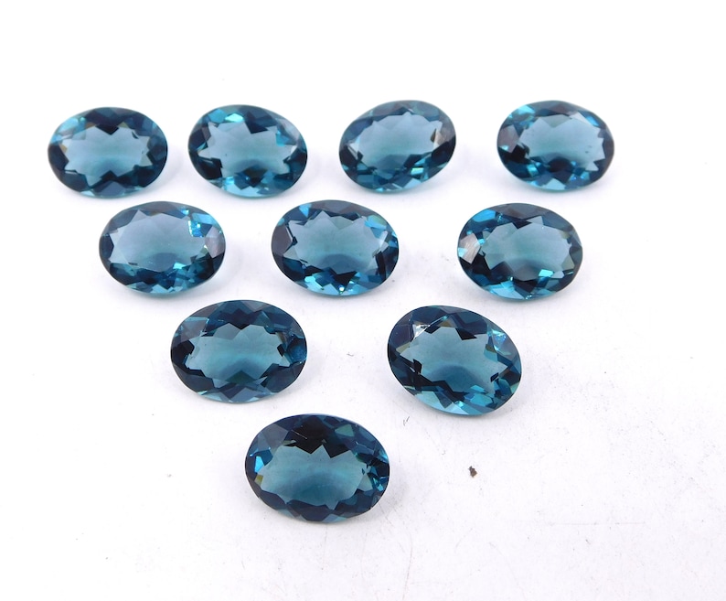 12x16 MM Oval London Blue Topaz Loose Gemstone Top Quality Etsy