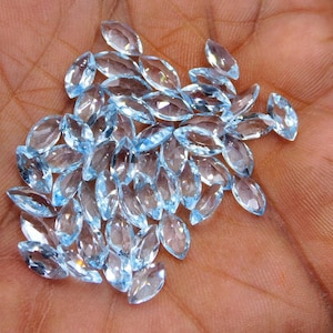 Natural Blue Topaz Marquise Cut Lot Loose Gemstone,4x8 MM Faceted Blue Topaz Stone,Marquise Cut Blue Topaz Handmade Stone For Jewelry P-1866