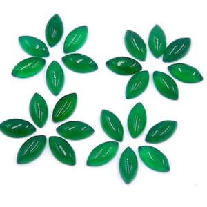 Lote de piedras preciosas sueltas de ónix verde natural de 7 x 14 mm, piedra de ónix verde marquesa hecha a mano, ónix verde para hacer joyas, piedra P-2666