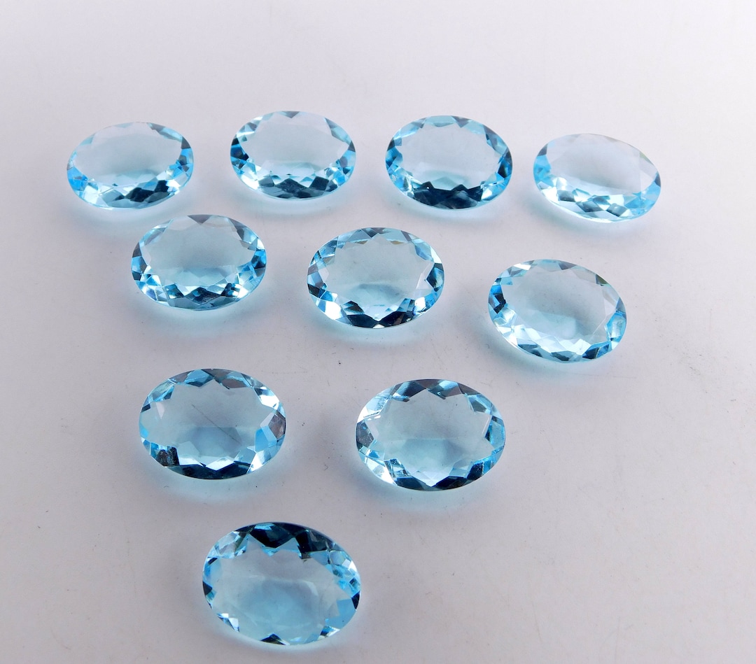 13X18 MM Lab Created Blue Topaz Oval Cut Loose Gemstone, Blue Topaz