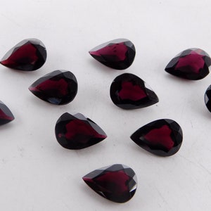 10X14 MM Natural Garnet Pear Cut Lot Loose Gemstone, Faceted Pear Garnet Cut Stone, Handmade Garnet Pear Cut Stone For Jewelry 10 Pcs P-1098