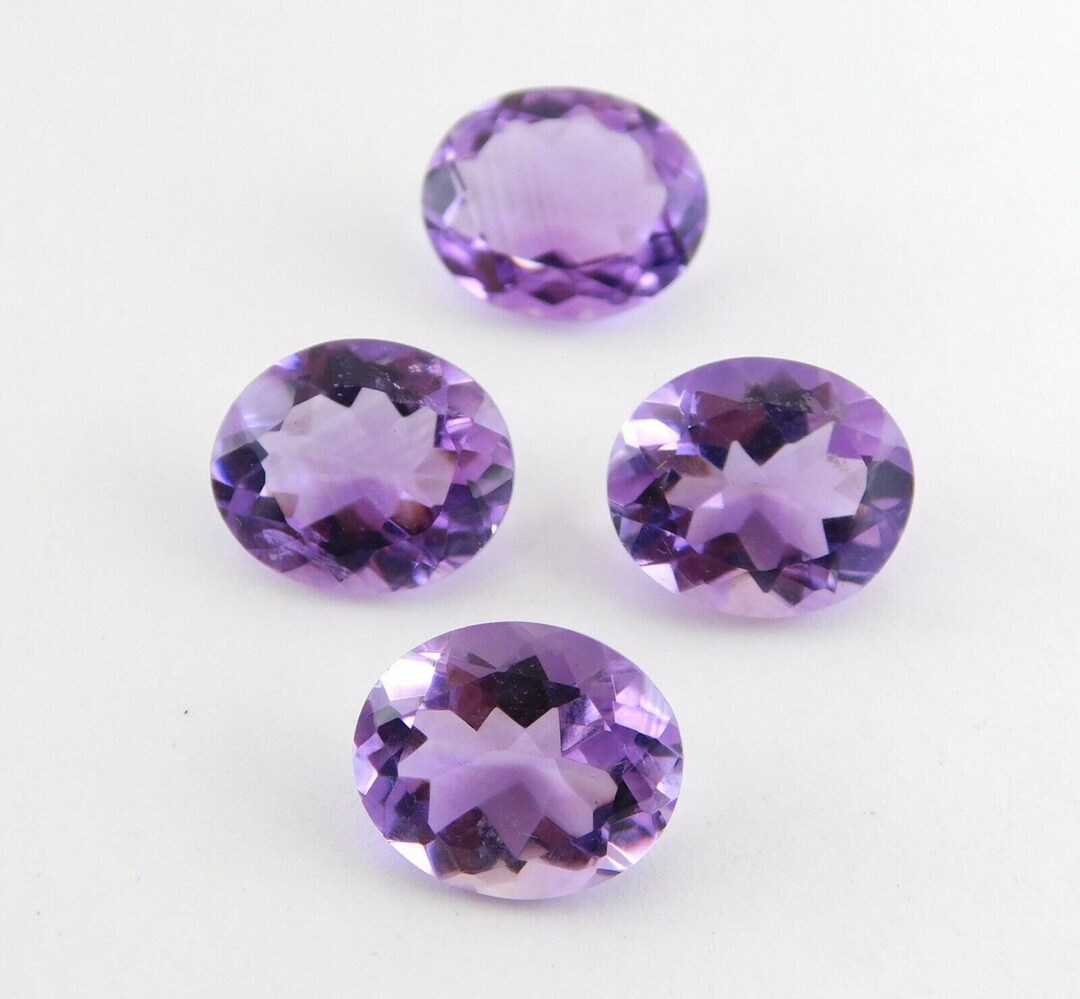 10X12 MM Natural Amethyst Oval Cut Loose Gemstone 4 Pieces Etsy