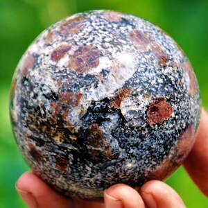 Large 70MM Grounded Power Stone Ruby Spinel in Biotite Matrix Stone Healing Charged Metaphysical Tools Aura Chakra Decorative Stone Ball