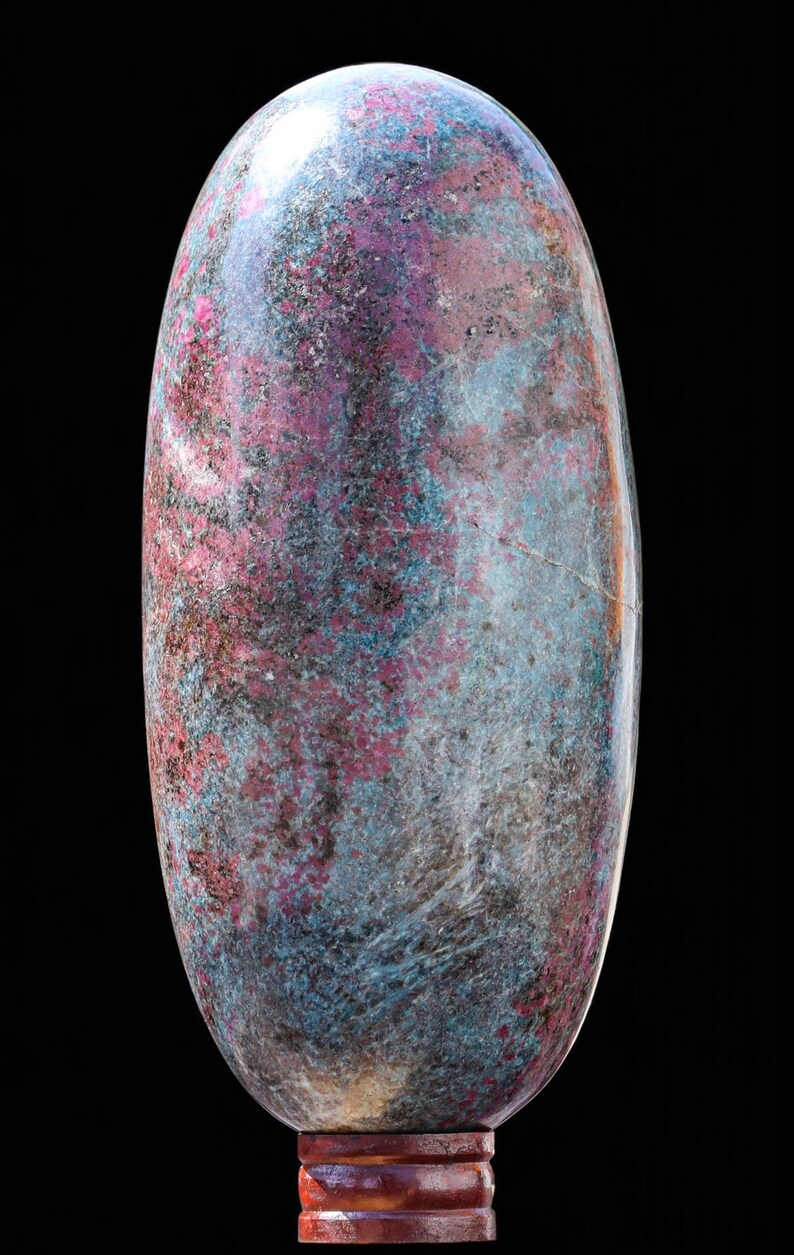 Lingam de cristal de apatita rubí grande: Piedra curativa de Reiki (355 mm) imagen 6