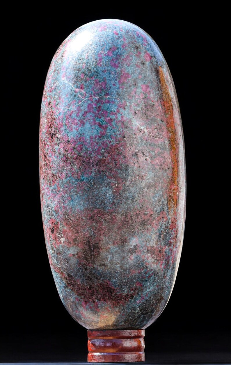 Lingam de cristal de apatita rubí grande: Piedra curativa de Reiki (355 mm) imagen 4