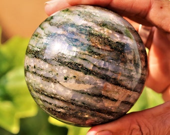 A+ Beautiful Large 75MM Natural Green Kyanite Stone Crystal Healing Charged Energy Specimen Sphere Ball