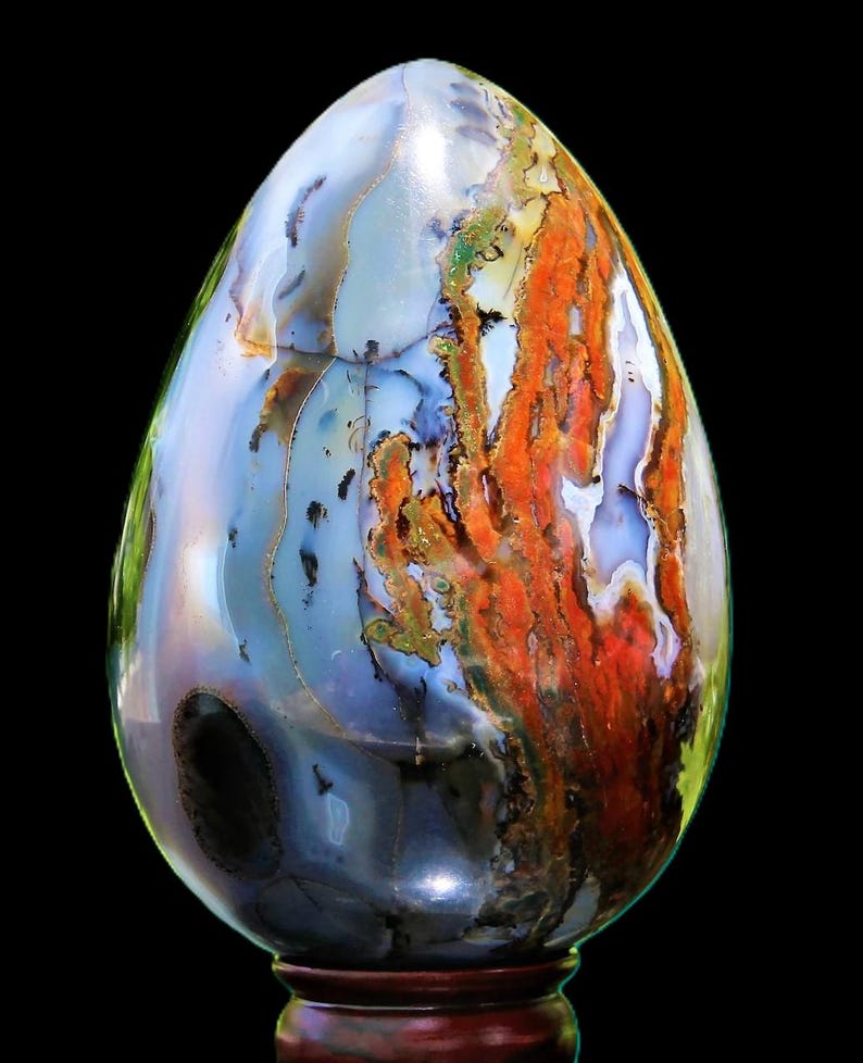 Large Red Ocean Jasper Stone Egg: Reiki Healing Crystal (165MM) image 9