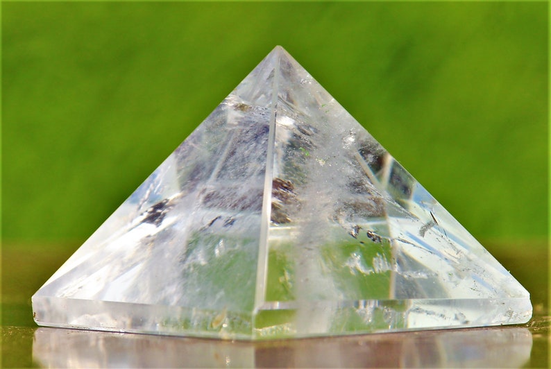 A Hermosa piedra grande de cuarzo de cristal transparente de 40 mm, energía cargada curativa, piedra de aura de Reiki, pirámide egipcia imagen 8