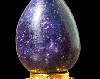 Huevo grande de piedra lepidolita púrpura: Regalo de cristal curativo (60 mm)