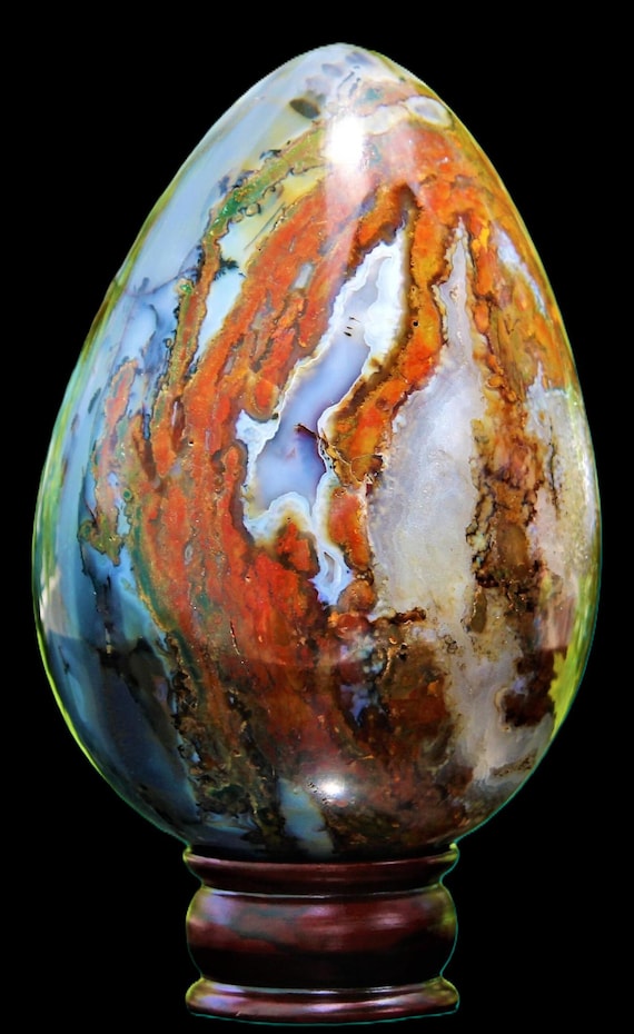 Large Red Ocean Jasper Stone Egg: Reiki Healing Crystal (165MM)