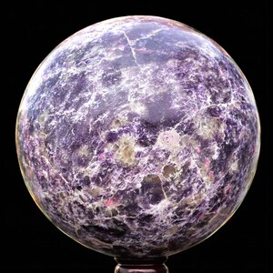 Reiki Infused Purple Lepidolite Crystal Sphere: Healing Stone, Yoga Decor (265MM) image 4