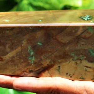 Large 300MM Natural Brown Polychrome Jasper Stone Chakra Healing Charged Aura Metaphysical Crystal Meditation 4 Faceted Obelisk Point Tower