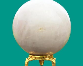 Large White Jade Sphere (65MM): Healing Crystal, Meditation Tool