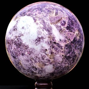 Reiki Infused Purple Lepidolite Crystal Sphere: Healing Stone, Yoga Decor (265MM) image 8