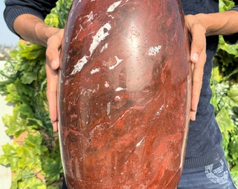 490MM  Red Jasper Lingam Stone Powerful Energy Healing Crystal Meditation & Spiritual Growth Unique Gift for Spiritual Seekers