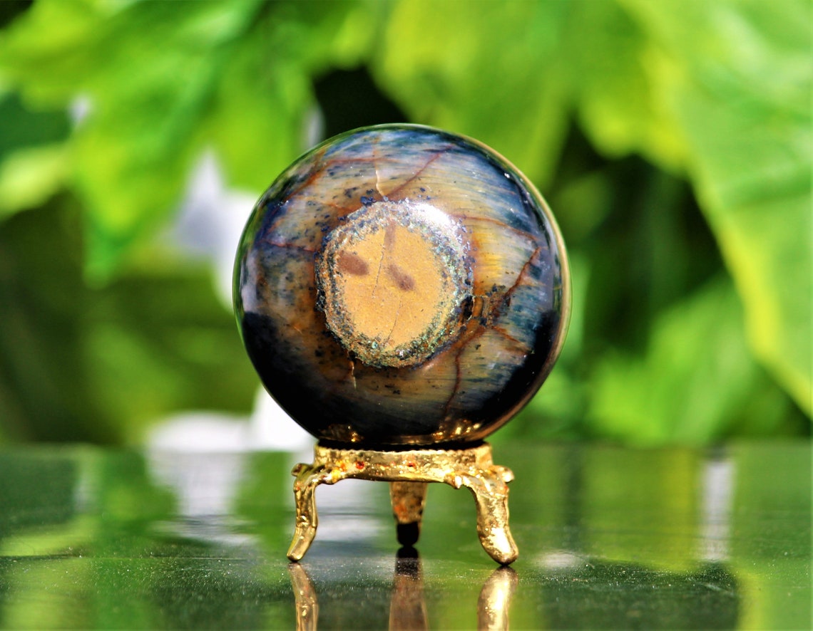 Amazing Rare Large 50MM Hawks Eye Stone Healing Charged Etsy