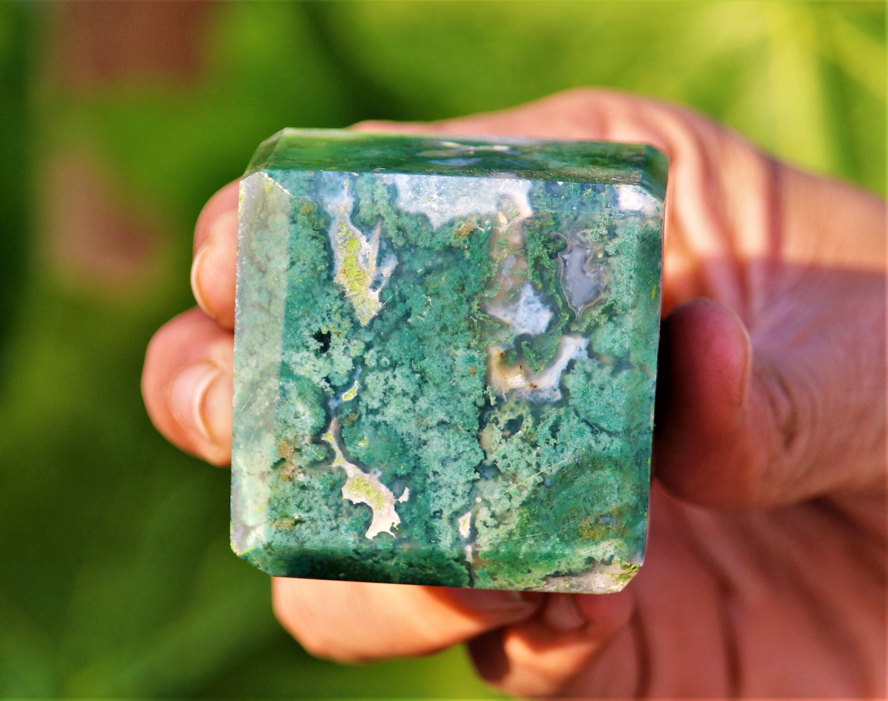 Truly Beautiful Large 45MM Green Moss Agate Stone Tree Agate | Etsy