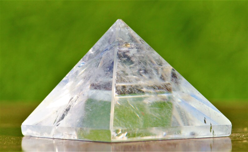 A Hermosa piedra grande de cuarzo de cristal transparente de 40 mm, energía cargada curativa, piedra de aura de Reiki, pirámide egipcia imagen 6