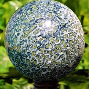 Large 180MM Green Kambaba Jasper Stone Sphere Healing Charged Metaphysical Crystal Meditation Aid Aura Chakra Gemstone Gift Stone Grid Ball