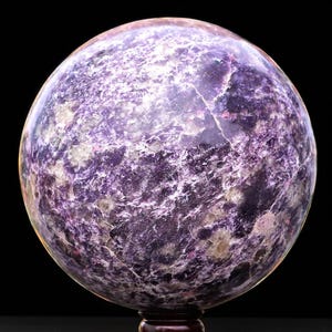 Reiki Infused Purple Lepidolite Crystal Sphere: Healing Stone, Yoga Decor (265MM) image 5