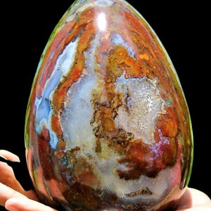 Large Red Ocean Jasper Stone Egg: Reiki Healing Crystal (165MM) image 3