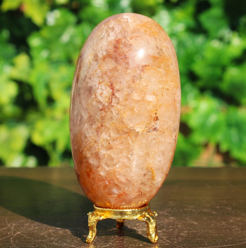 Precioso A 95MM Cuarzo Dorado Natural Sanador Dorado Cuarzo Curativo Poder Metafísico Aura Espíritu Piedra Lingam imagen 6